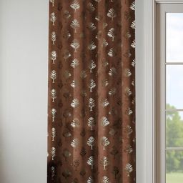 IVAZA Unisex Coffee Brown Curtains and Sheers-image-1