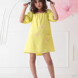 Foreverkidz Floral Puff Sleeve A-Line Dress-25