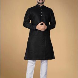 DVILLA Men Cotton Solid Straight Kurta-image-67