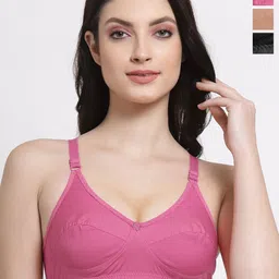 SHYAM SONS FLAIR Women 3 Solid Full Coverage Non-Wired Bra-image-88