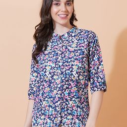 FebQ Women Floral Printed Shirt Style Top-image-30