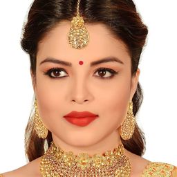VATSALYA creation Gold-Plated Stone Studded Jewellery Set-picture-15