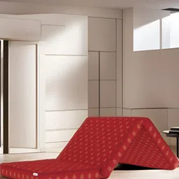 SLEEP SPA Maroon Quilted Soft Bounce 3 Fold Premium Orthopedic Double Mattress-57