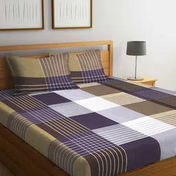Myntra Elegant Homes Brown Printed Cotton 300 TC King Bedsheet Set 2.50 m X 2.15 m-image-20