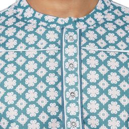Arch element Men Geometric Printed Thread Work Kurta image 5