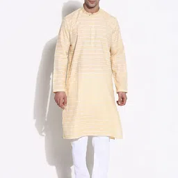 SHOWOFF Men Striped Regular Kurta with Trousers-picture-28