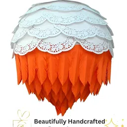 Designers Collection White & Orange Colourblocked Traditional Ceiling Lamp-picture-35