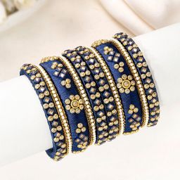 Peora Set Of 10 Gold-Plated Kundan Studded Chuda Bangles-picture-44