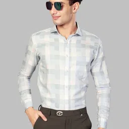 UR ETHICS Men Premium Slim Fit Checked Formal Shirt-picture-3