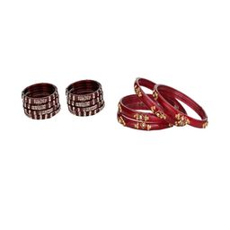 Somil Combo Glass Bangles For Women |Combo Of 2 Set, Maroon, Red-image-57