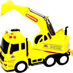 Excavator Friction Powered Pull Back Push and Go Plastic Vehicle Toys Truck-35