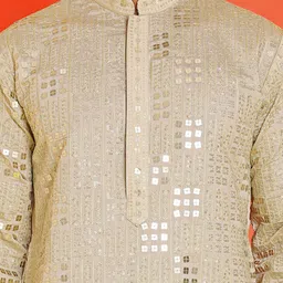 Jompers Men Embroidered Regular Sequinned Kurta with Pyjamas image 2