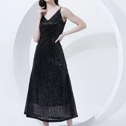 Justin Whyte Women Embellished Net Maxi Dress-image-18