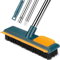 2 in1 Bathroom Floor Cleaning Brush Wiper Long Handle Cleaning Brush for Home Plastic Wet and Dry Brush-10