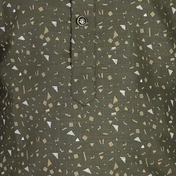 Pro-Ethic STYLE DEVELOPER Boys Green Printed Kurta with Pyjamas image 2