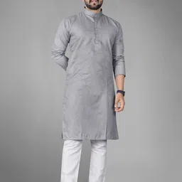 Attigo Men Solid Ethnic Kurta with Pyjama-image-79