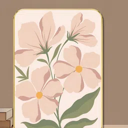 Myntra Elegant Homes Beige & Orange Floral Wooden Wall Art-55