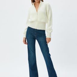 Koton Women Boucle Mock Collar Front-Open Sweater-picture-9
