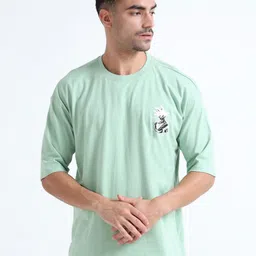 QUCO Naruto Printed Naruto Round Neck Drop Shoulder Puff Print Oversized Fit T-shirt-image-30