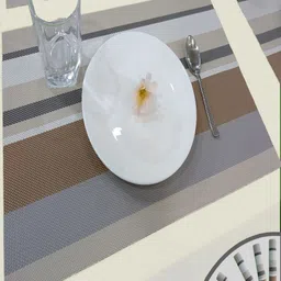 Good Vibes Off White & Brown 6 Pieces Textured Anti-Skid Table Placemats-picture-32