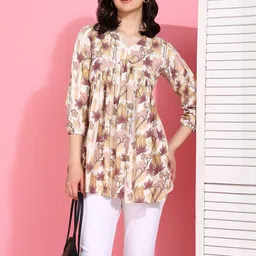 Moda Rapido Women Purple Printed Viscose Rayon Tops-picture-34