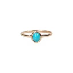 GenZcomplex Gold-Plated Brass Turquoise Finger Ring-74