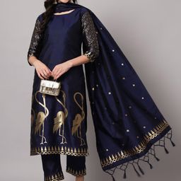 VredeVogel Women Ethnic Motifs Regular Kurta with Trousers & With Dupatta-image-59