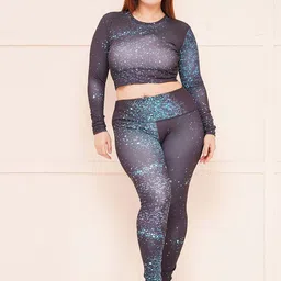 Keepfit Printed Round Neck Swim Set-image-47