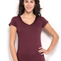 Amante Women Burgundy Lounge Top SGSE01-image-74