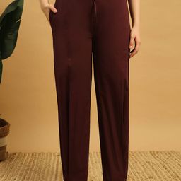MBeautiful Women Straight Fit Organic Pure Cotton Mid-Rise Lounge Pants-image-32