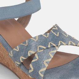 Mochi Solid Backstrap Open Toe Wedge Mules image 4