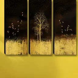 Aura Black 3 Pieces Tree Painting Wall Paintings-image-13