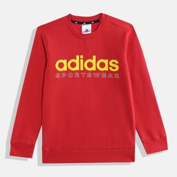 ADIDAS Boys GR FLC CRW Brand Logo Print Sweatshirt-picture-29