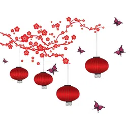 prettykrafts Red Bird Cage Waterproof Wall Sticker-image-39