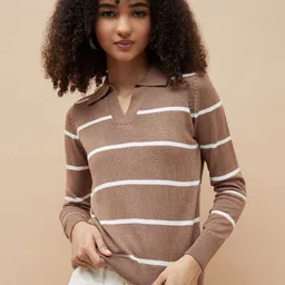 Fame Forever by Lifestyle Striped Polo Collar T-shirt-image-67