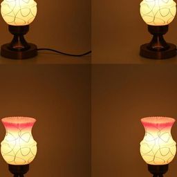 SOMIL Pack of 4 Printed Glass Table Lamp-image-19
