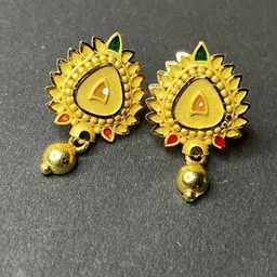 Anshenterpris Gold Plated Artificial Beaded Contemporary Studs-picture-7