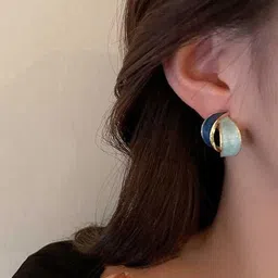 kazare Set Of 3 Gold Plated Artificial Stones Studded Square Shaped Drop Earrings image 4