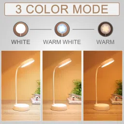 firstlike 3 Colour Modes Desk Lamp Rechargeable Touch Lamp Adjustable Brightness Study Lamp image 5