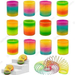 planettoy Presents Magic Rainbow Spring Bouncy Expandable Slinky Toy Magic Spring Gag Toy image 3