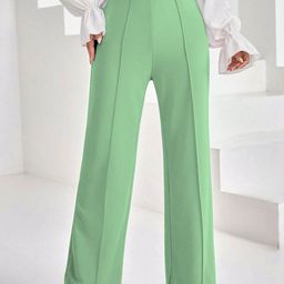 CORSICA Women Relaxed Loose Fit High-Rise Wrinkle Free Pleated Parallel Trousers-image-42