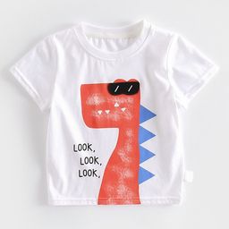 LULU & SKY Boys Printed Organic Cotton Applique T-shirt-image-4