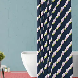 ArtzFolio Black and White Striped Printed Waterproof Shower Curtain-51