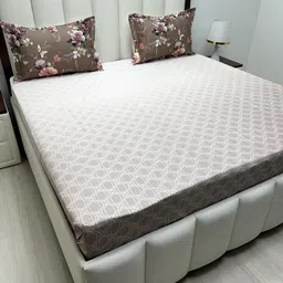 Pure Decor Royal Majestic Printed Pure Cotton 330 TC King Bedsheet Set 2.74 m x 2.74 m-image-59