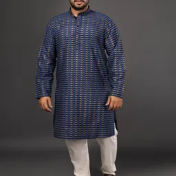Sizeupp Men Printed Thread Work Pathani Kurta-picture-26