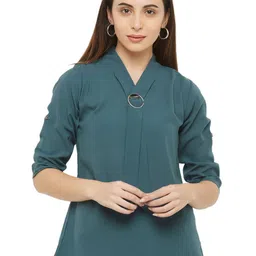 G0-4 IT Women Solid Embellished Necktie Top-picture-0
