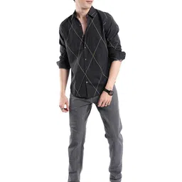WROGN Men Custom Slim Fit Opaque Checked Casual Shirt-image-32