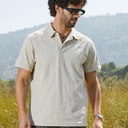 Campus Sutra Men Self Design Polo Collar Cotton T-shirt-image-45
