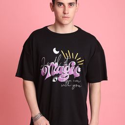 Bene Kleed Unisex Printed Extended Sleeves Raw Edge T-shirt-image-89