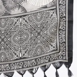 Clora Creation Black & White Printed Dupatta image 5